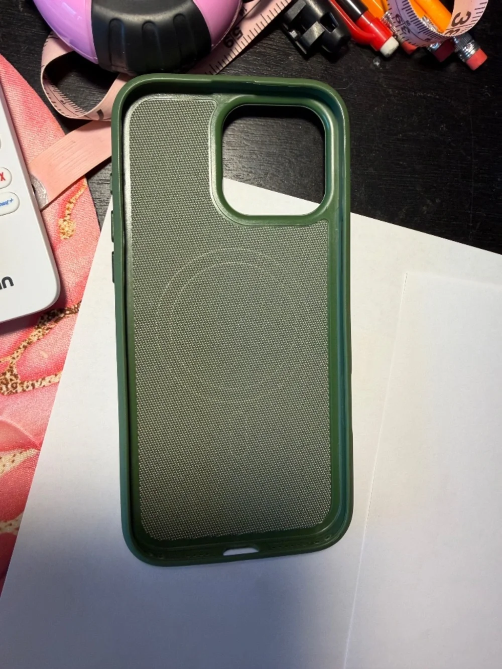 Olive Green Textured Case for iPhone 16 Pro Max Shockproof Protective Cover